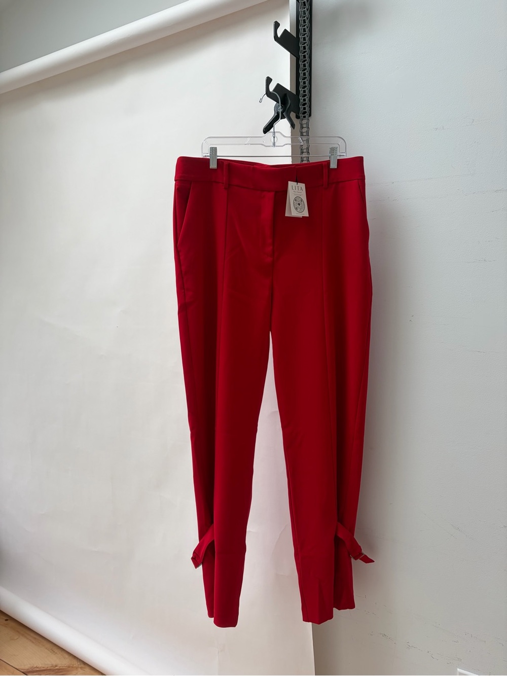 Military Suit Pant in Lipstick Red - Lita by Ciara - Size 16 - Made in Italy